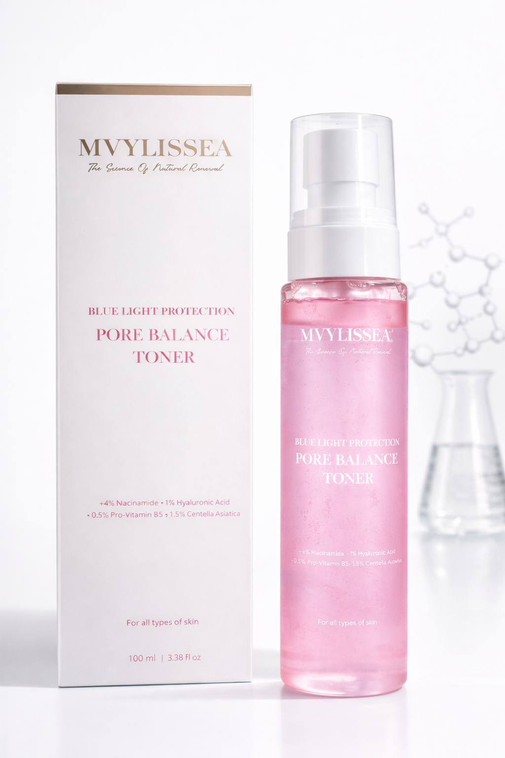 Pore-balance toner with niacinamide hyaluronic acid and panthenol